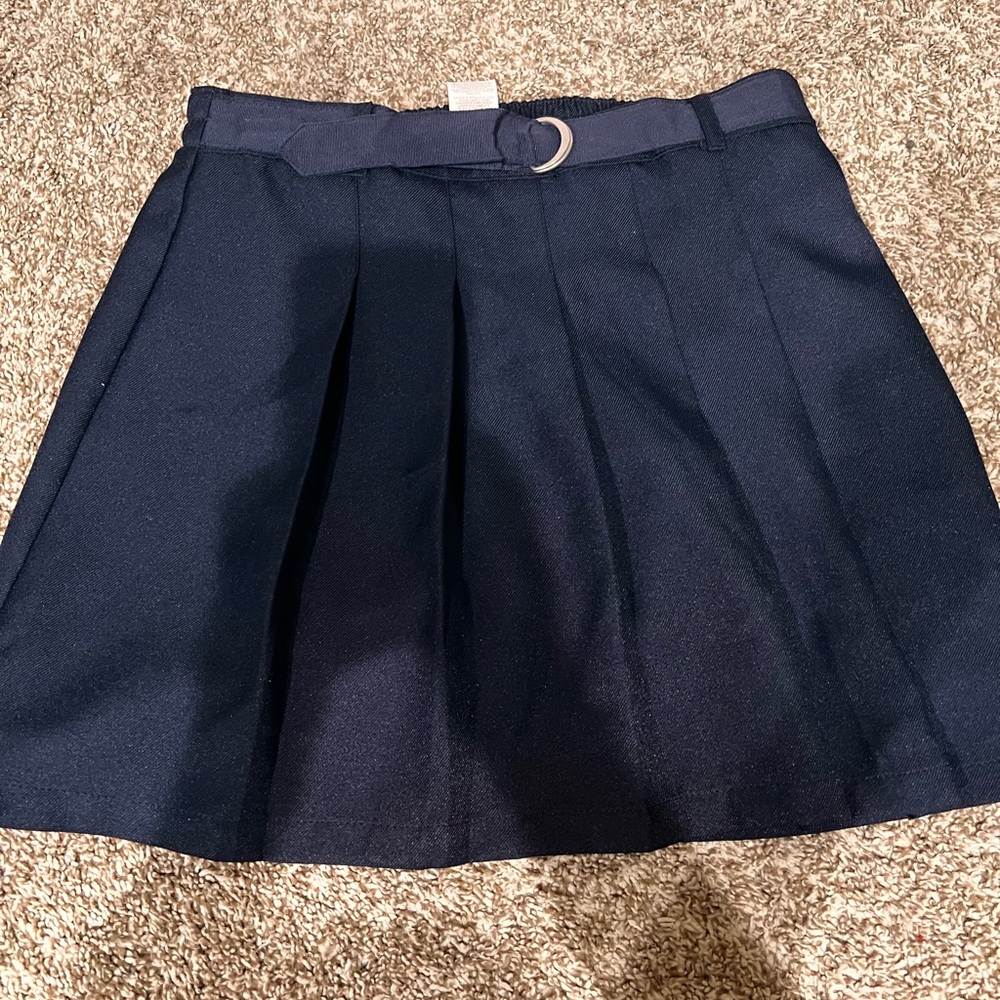 Wonder Nation Blue Pleated A-Line Uniform Skirt